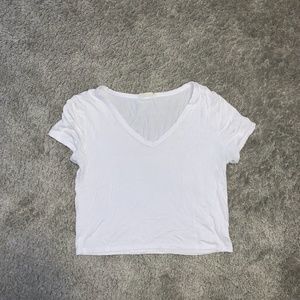 White Cropped Tee